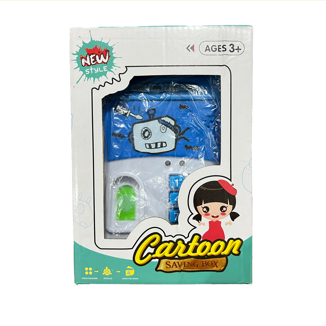 Electronic Piggy Bank Kids Coin Bank With Code, Electronic Money Banks Money Box For Kids,Kids Safe Bank - Blue Robot