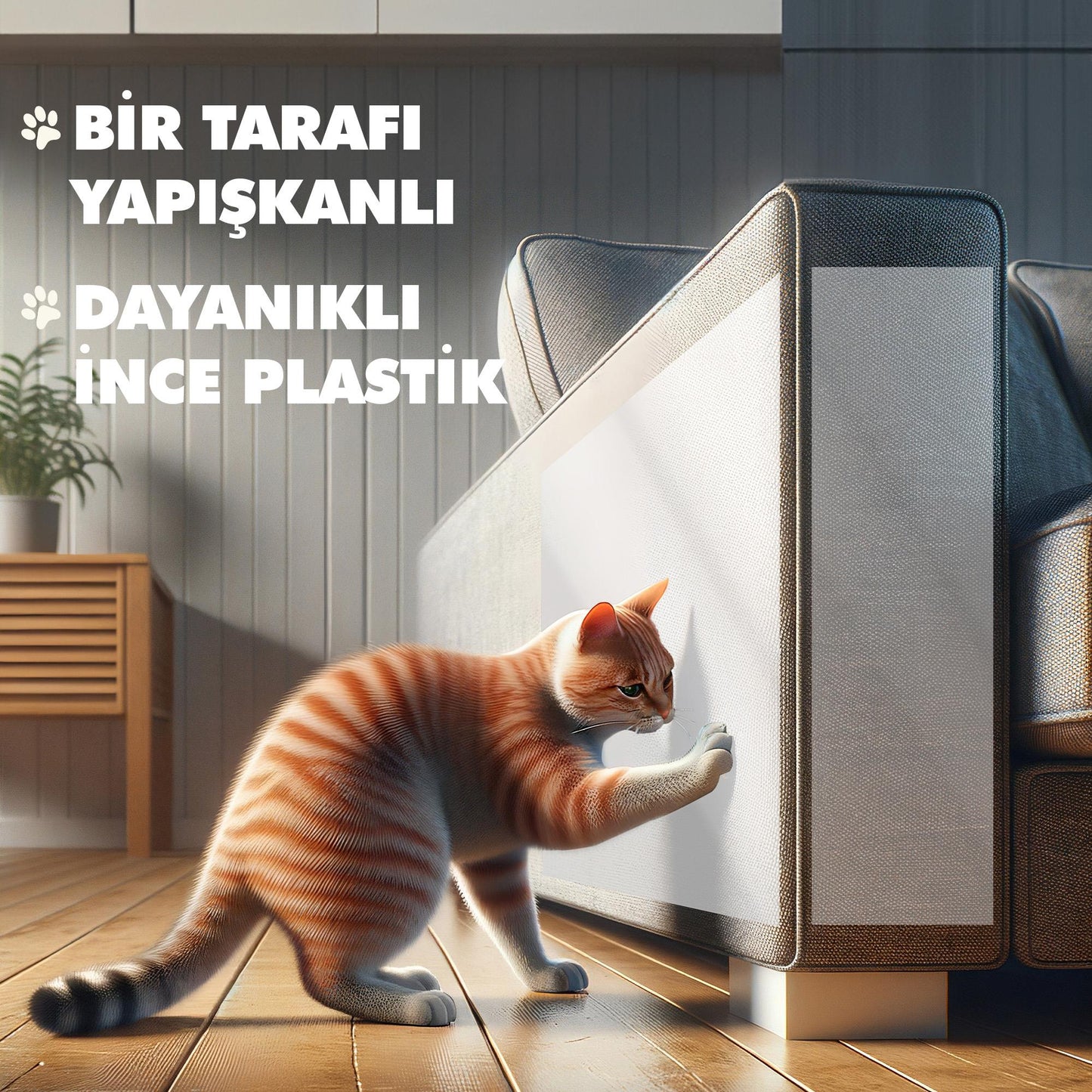 BOSS TAPE Film protecteur de meuble adhésif contre les rayures par la patte du chat 10cmx10m transparent