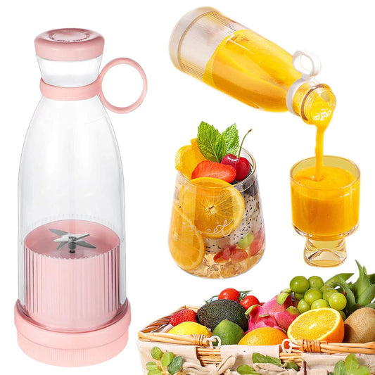 Mini Juice portable blender and bottle - 350ML - Pink