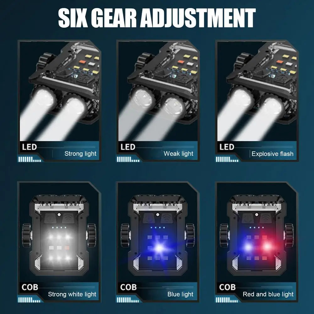 Dual LED Portable Keychain Flashlight Multifunction COB Work Light