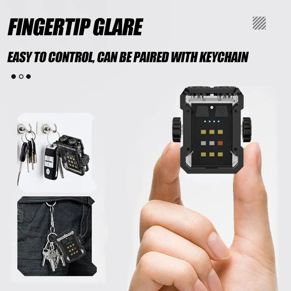 Dual LED Portable Keychain Flashlight Multifunction COB Work Light