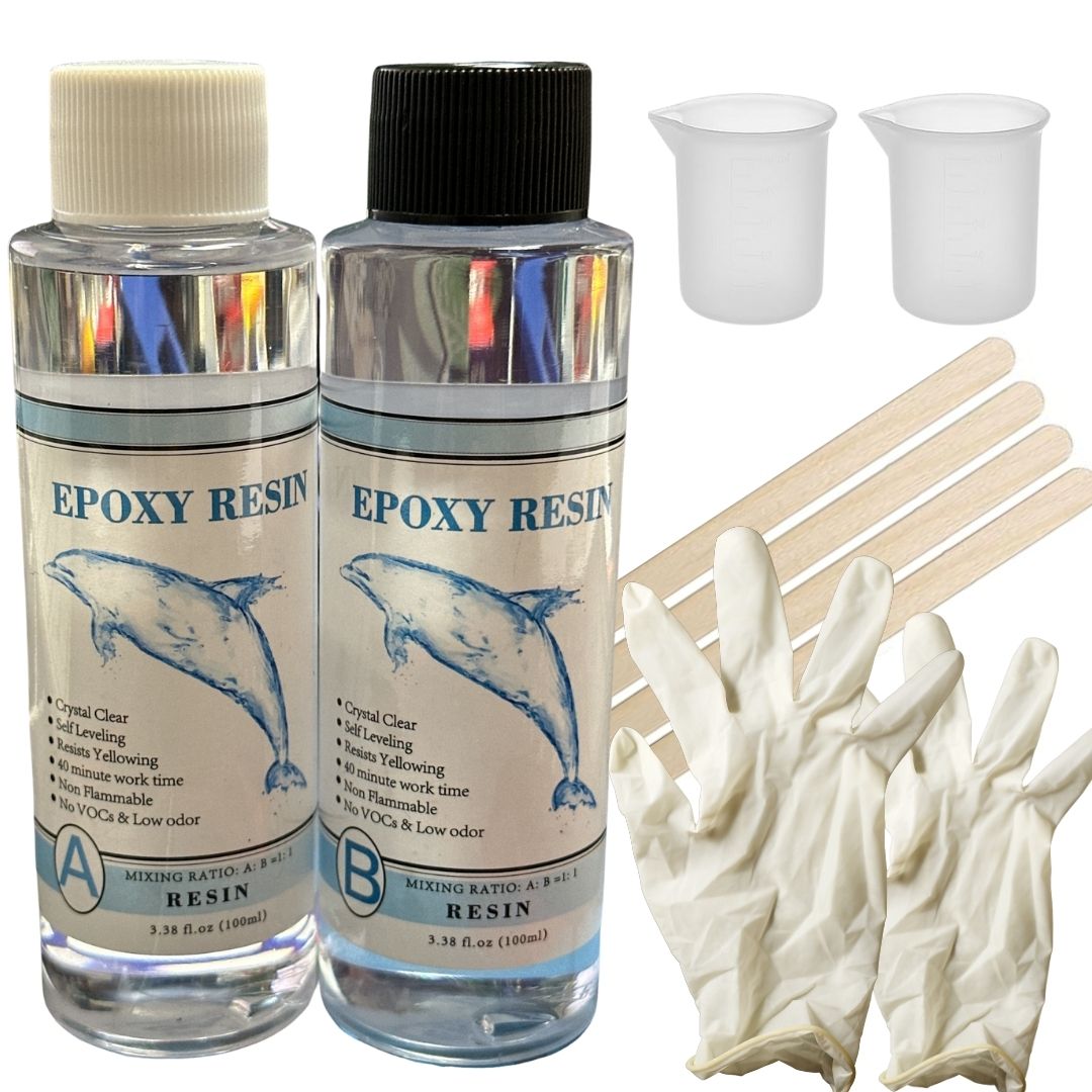 Resine epoxy 2x100 ml - Transparent - Fabrication de bijoux