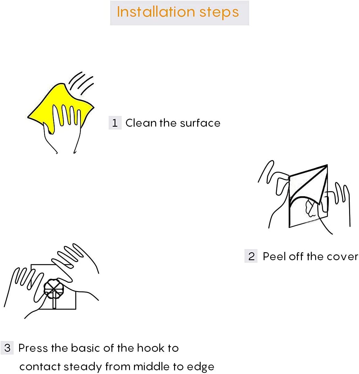 10 Crochets Adhésifs Forte Montage Mural Sans Perçage