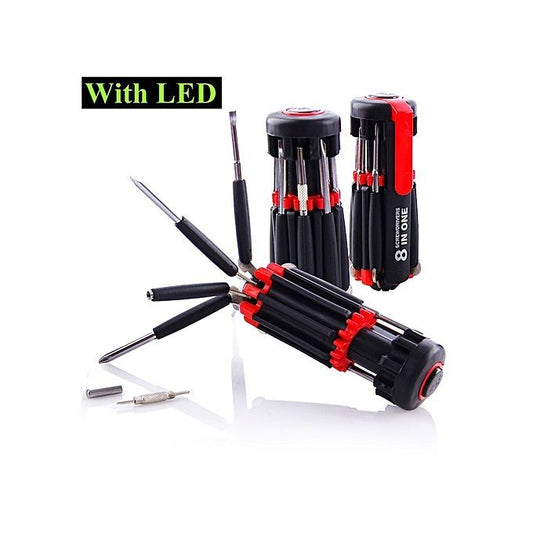 Tournevis 8 en 1 avec torche led