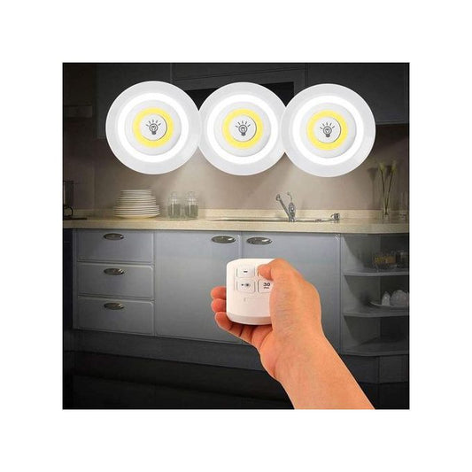 Lot De 3 Spots Led Sans Fil Avec Télécommande