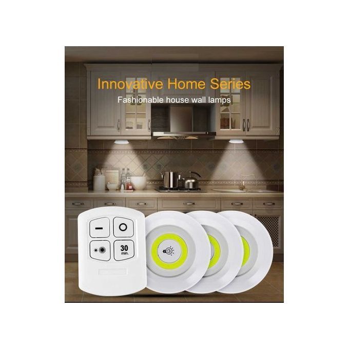 Lot De 3 Spots Led Sans Fil Avec Télécommande