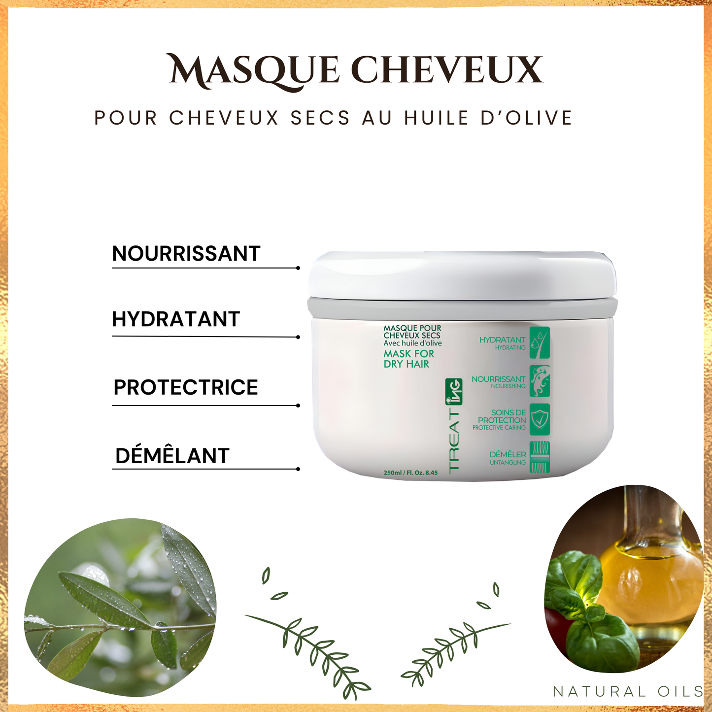 Masque pour Cheveux Secs - ING - 250 g