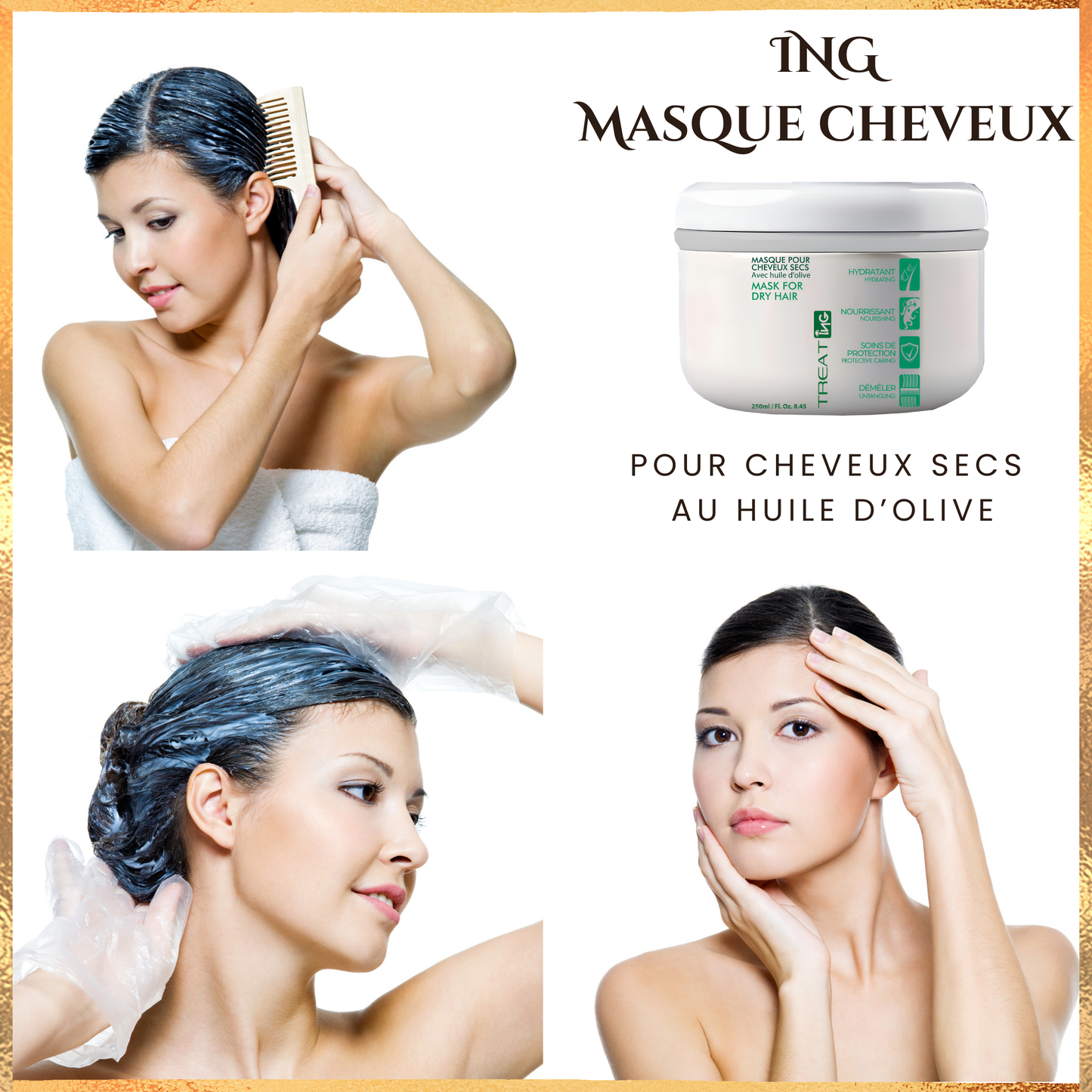 Masque pour Cheveux Secs - ING - 250 g