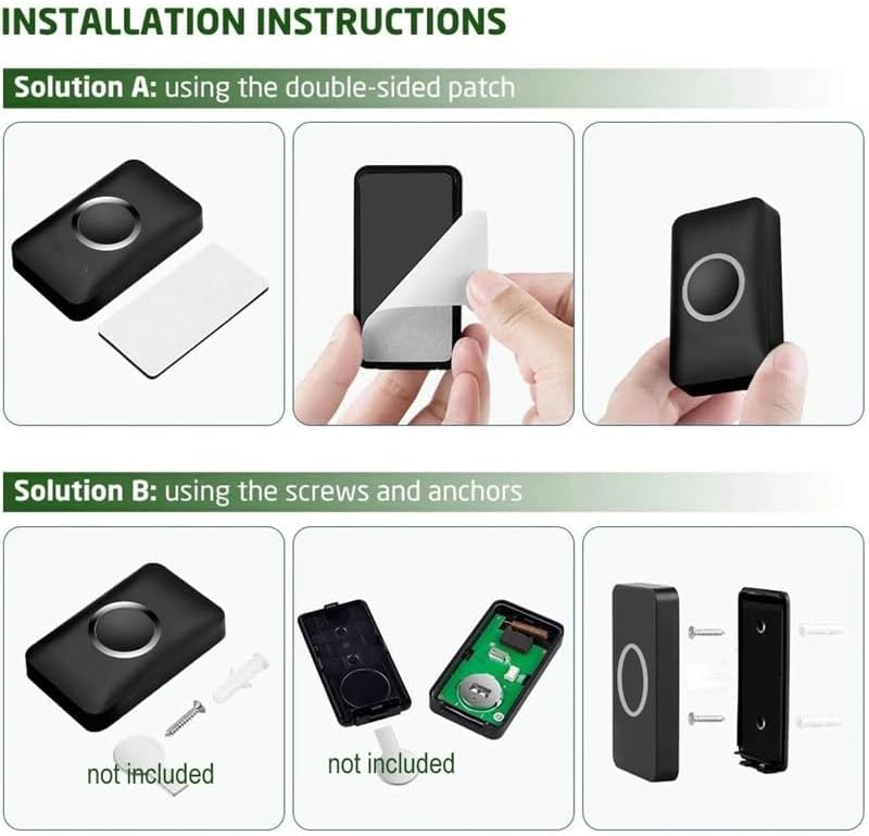 Sonnette sans Fil étanche, Carillon de Porte 32 Mélodies 100m