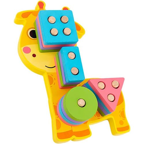 Jouets Empilables Géométriques en Bois