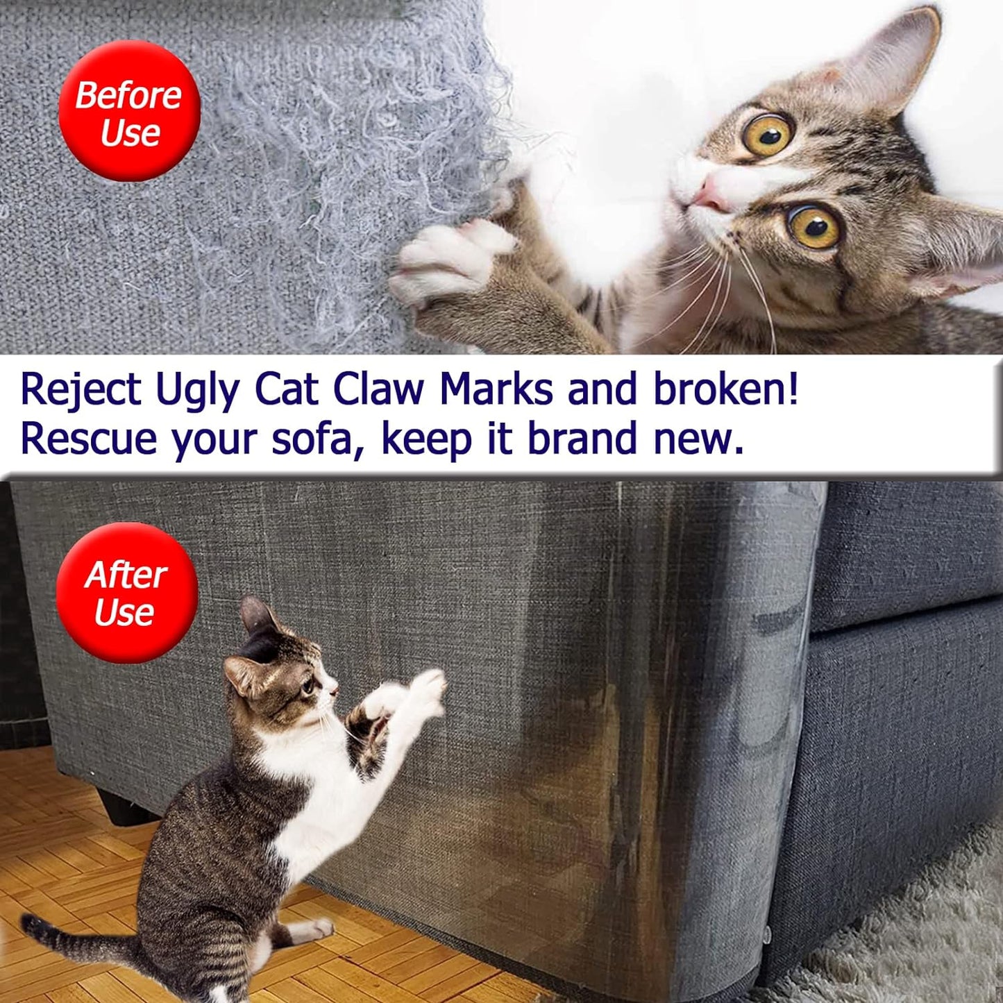 BOSS TAPE Film protecteur de meuble adhésif contre les rayures par la patte du chat 10cmx10m transparent