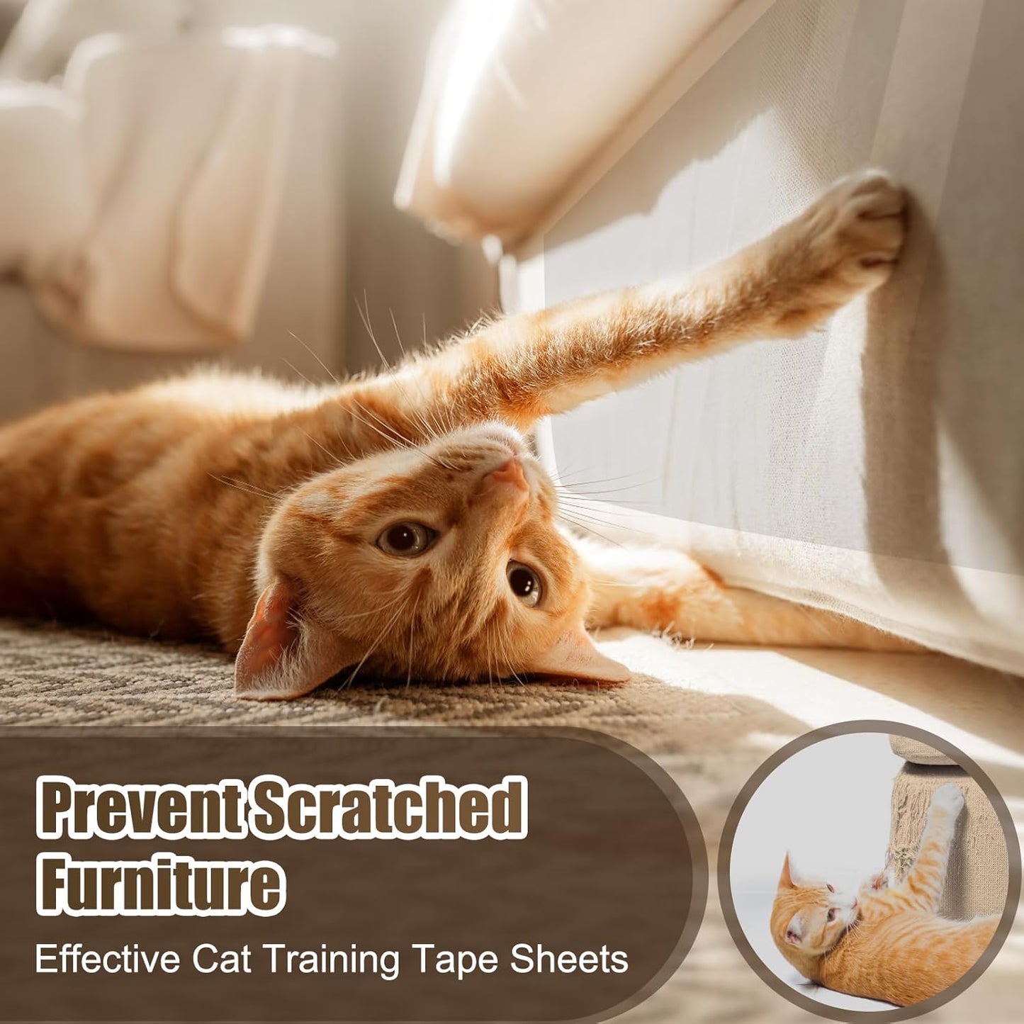 BOSS TAPE Film protecteur de meuble adhésif contre les rayures par la patte du chat 10cmx10m transparent