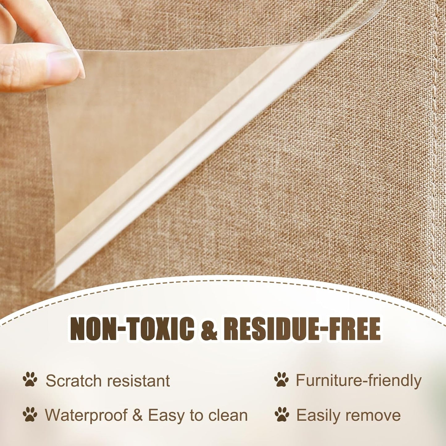 BOSS TAPE Film protecteur de meuble adhésif contre les rayures par la patte du chat 10cmx10m transparent